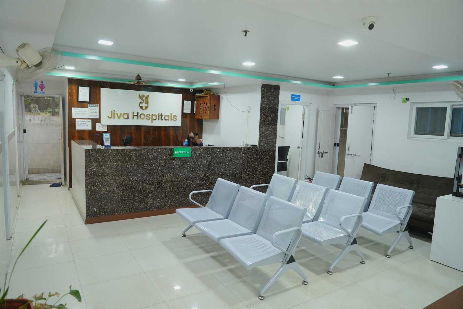 Jiva Hospitals reception and waiting area